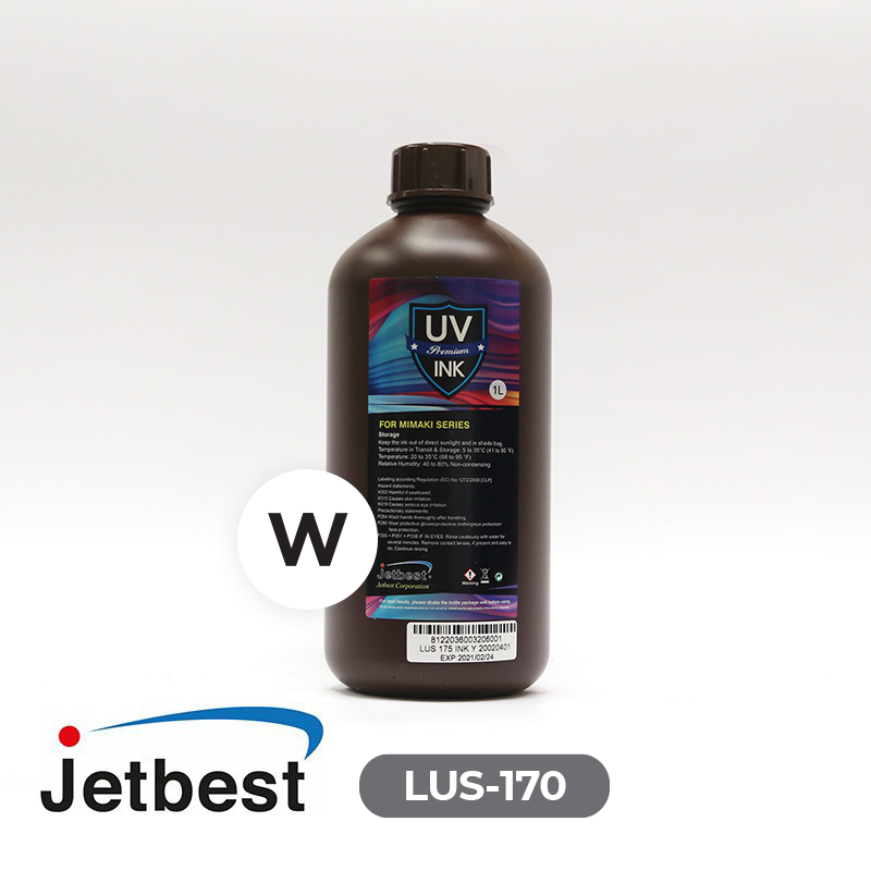 Tinta UV JETBEST White LUS-170/175  Cabezal Rico Gen 5, 1Lt
