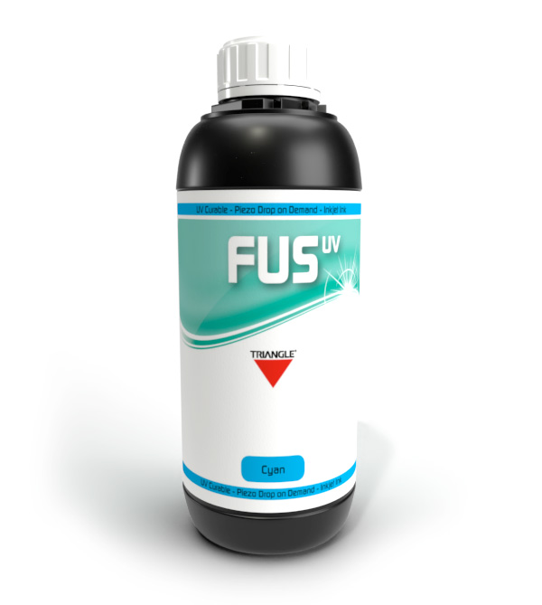 Tinta Triangle UV FUS Cyan 1lt Cabezales con tamaño de gota de 14-50 Picolitros