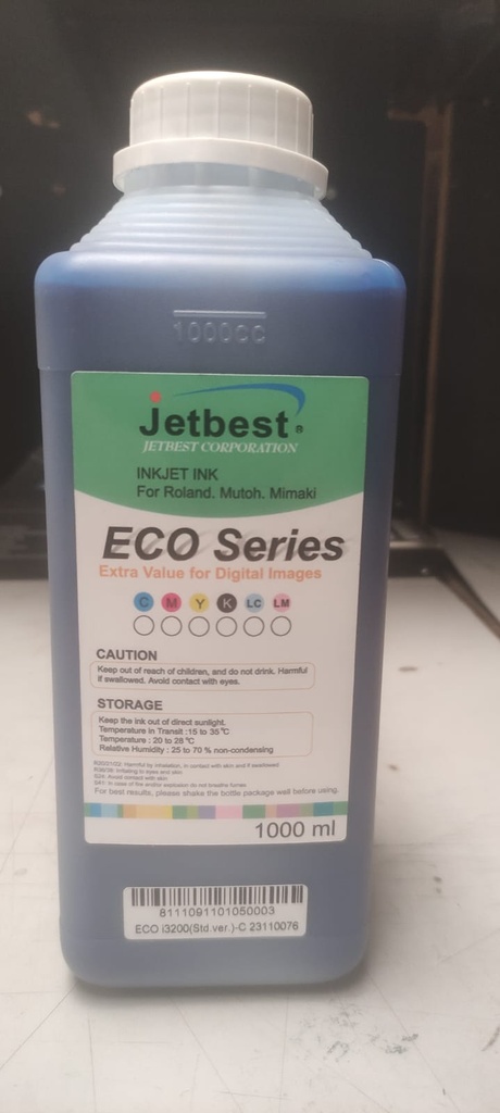 Jetbest Tinta Eco Solvente Cyan para cabezal i3200 1lt