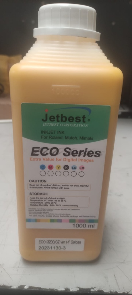 Jetbest Tinta Eco Solvente Amarillo para cabezal i3200 1lt