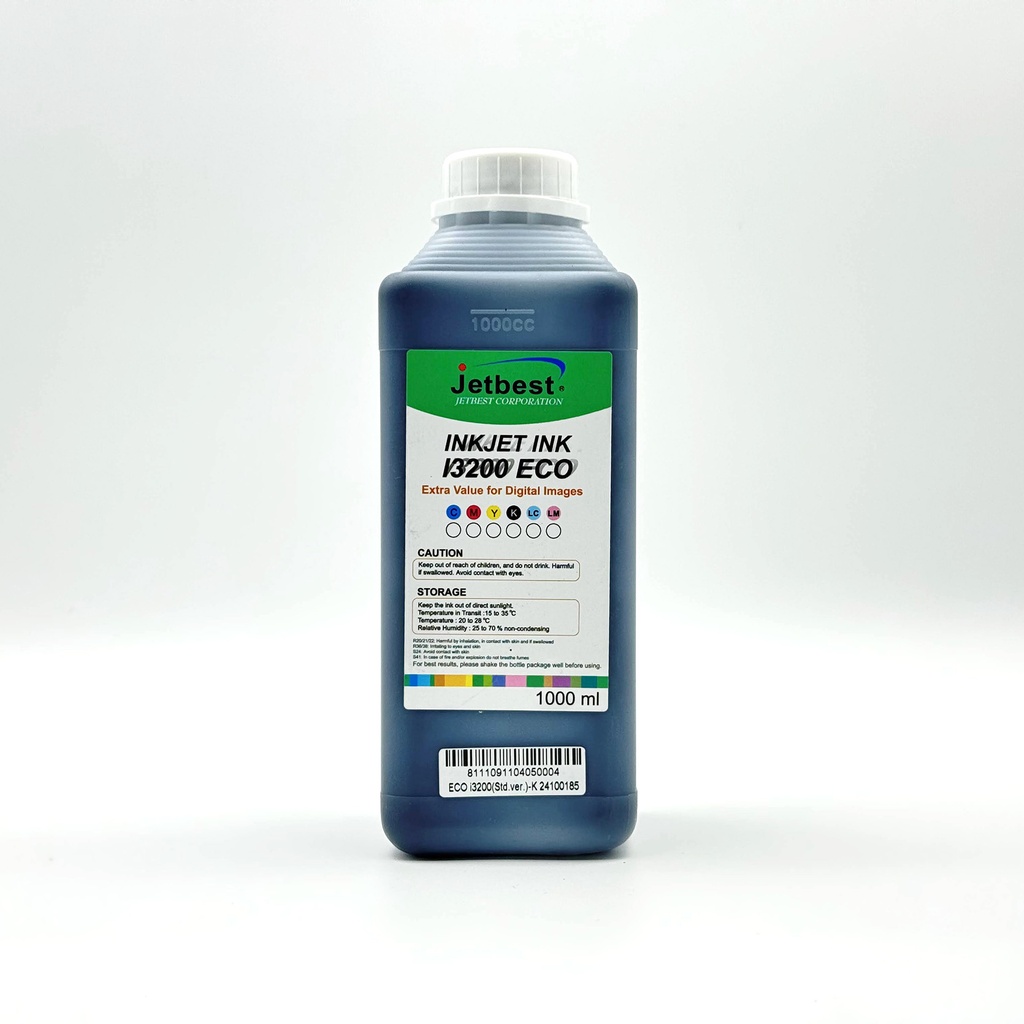 Jetbest Tinta Eco Solvente Negro para cabezal i3200 1lt