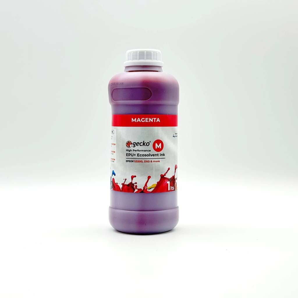 Gecko EPU+ Tinta Eco-solvente para cabezales EPSON i3200, DX5, etc. Magenta 1lt