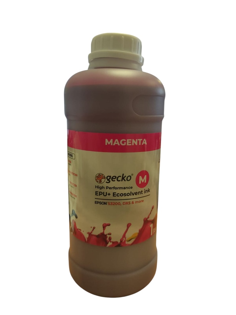 Gecko EPU+ Tinta Eco-solvente para cabezales EPSON i3200, DX5, etc. Magenta 1lt