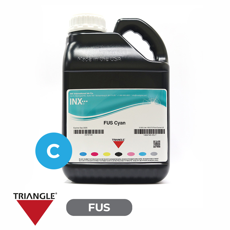 Tinta Triangle UV FUS Cyan 5lts Cabezales con tamaño de gota de 14-50 Picolitros