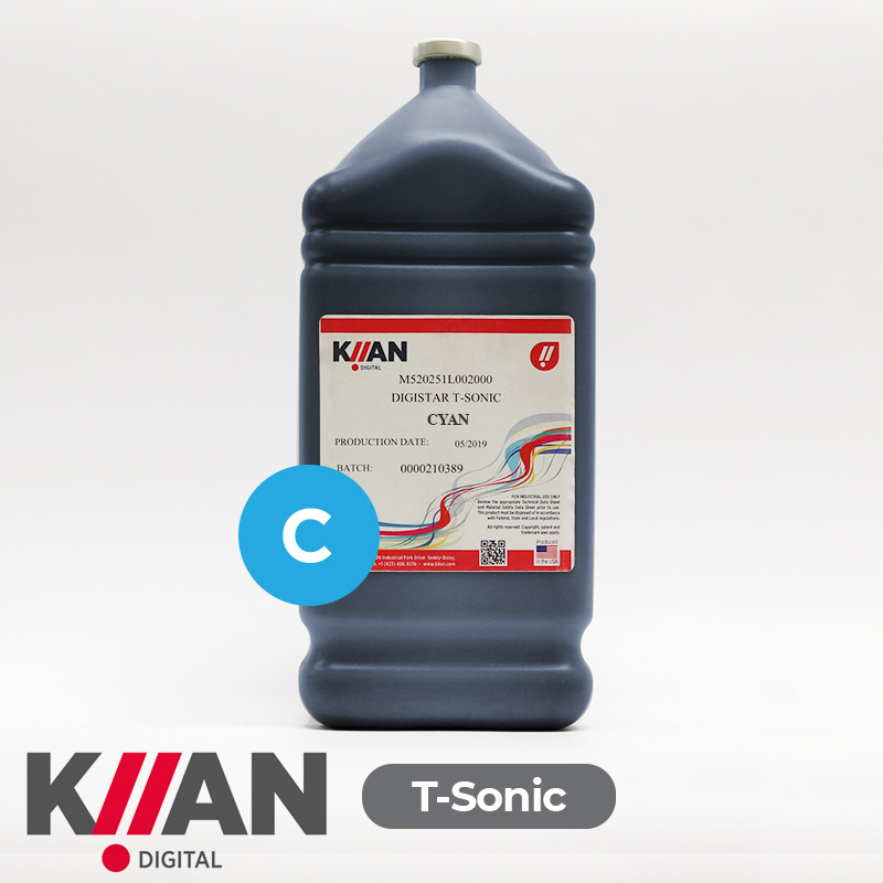 Tinta para sublimación KIIAN T-SONIC Cyan compatible con cabezales Panasonic (Mimaki TS300P-1800) 2 Lts