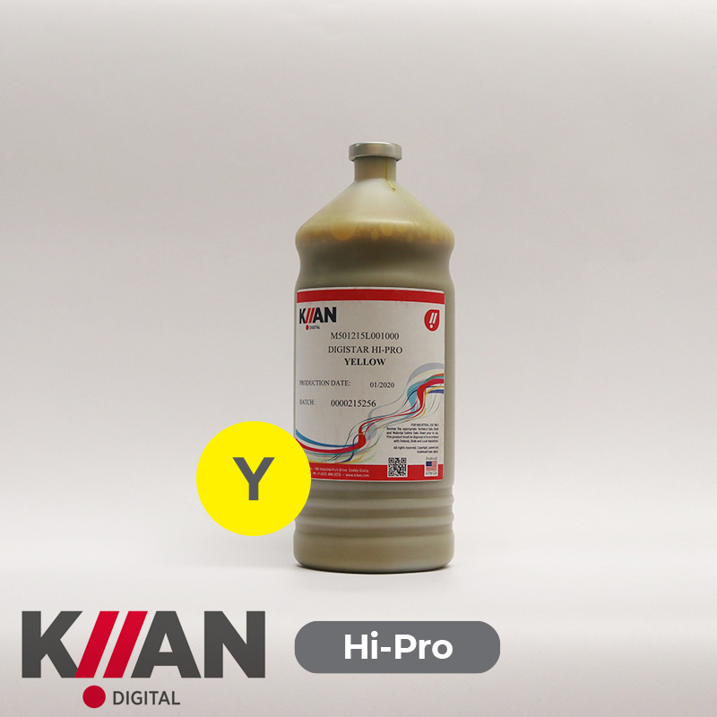Tinta a base agua para sublimación Yellow KIIAN HI-Pro 1Lt DX5 y DX7
