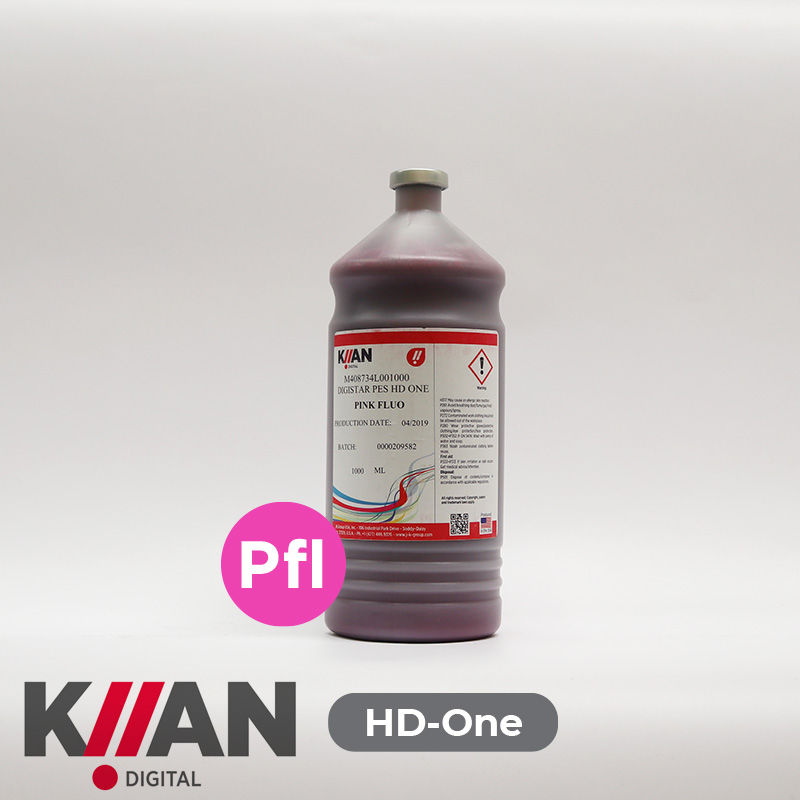 Tinta para sublimación Pink Fluo KIIAN PES HD-ONE compatible con Cabezales EPSON DX3, DX4 Y DX5, 1Lt