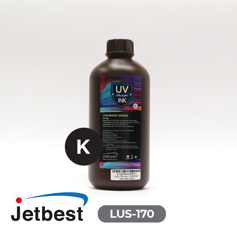 Tinta UV JETBEST Black LUS-170/175  Cabezal Rico Gen 5, 1Lt