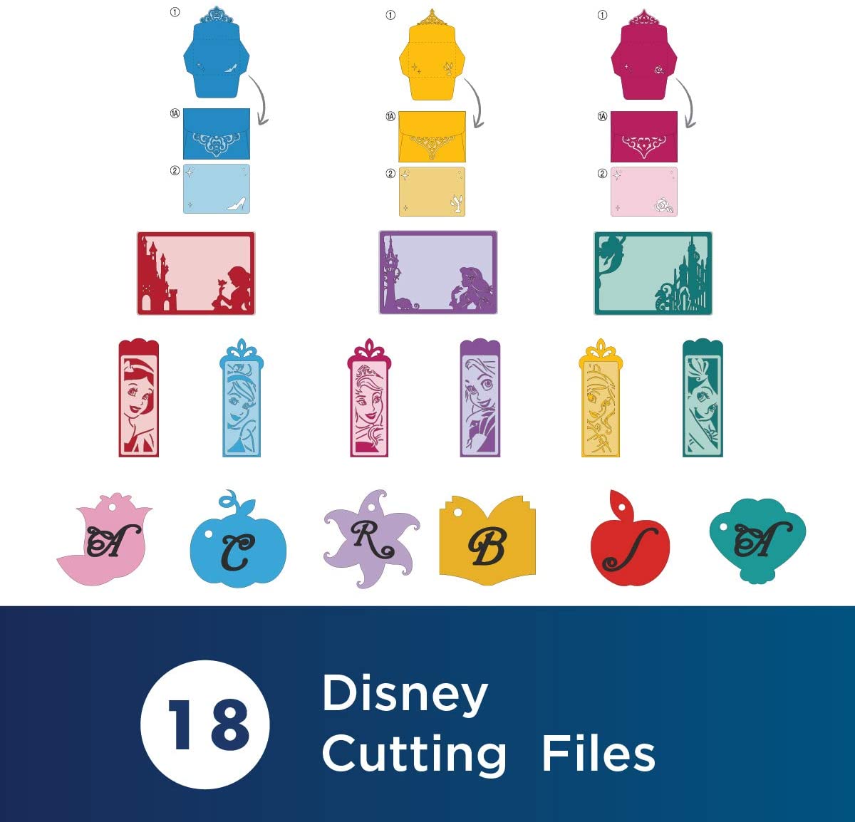 Cartilla de patrones Princesas Disney para cortadora Brother    [CADSNP02]
